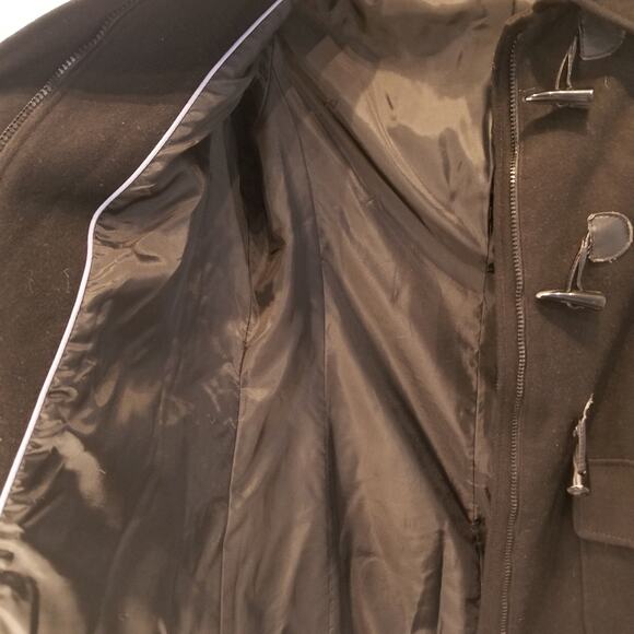 Tommy Hilfiger Black Winter Jacket Coat Wool Blend Parka Zipper Pockets Size M - Picture 12 of 12